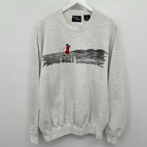 Vintage Golf Sweatshirt Pullover Size XL Mens Embroidered Shirt Cypress Links‎ - Picture 1 of 7